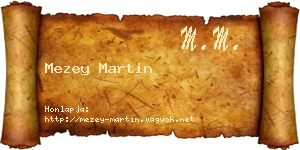 Mezey Martin névjegykártya